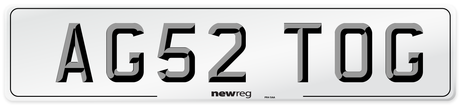 AG52 TOG Number Plate from New Reg